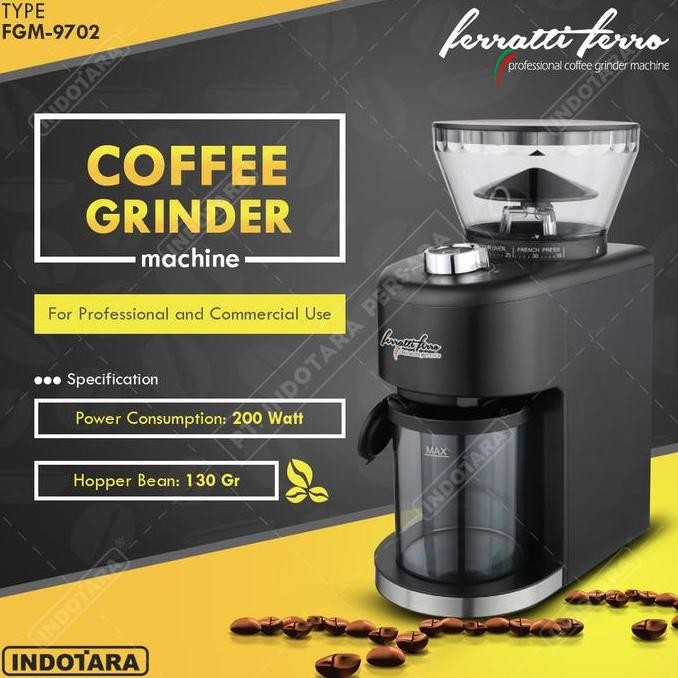 Coffee Grinder Machine Alat Penggiling Kopi Ferratti Ferro Fgm9702