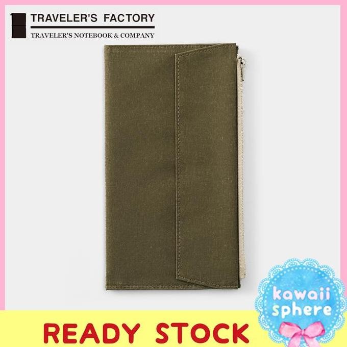 

Travelers Notebook Regular Size Papercloth Zipper | Olive | Paper Cloth Co
