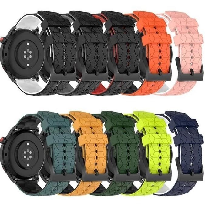 Tersedia STRAP TALI JAM AMAZFIT T-REX 2 TREX 2 MODEL 3D CUBES TWO TONE RUBBER