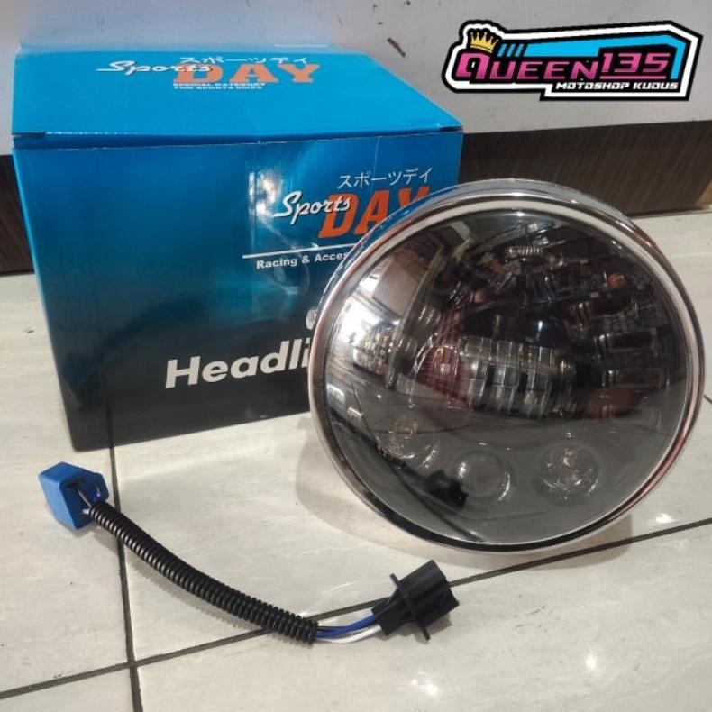 demm lampu led ninja ss | ninja r | ninja ss | day | bulat 7 inch | plus batok lengkap tinggal pasan