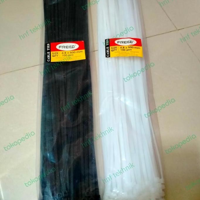 

Kabel Ties 50Cm Hitam Putih Tali Tie 4,8Mm X 500Mm 1 Bungkus Co