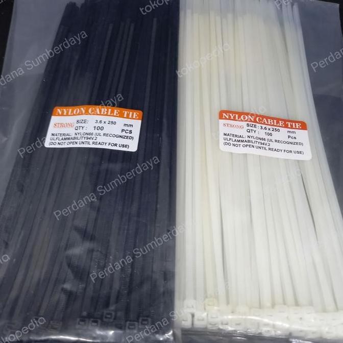 

Kabel Tis 25 Cm 3.6 X 250 Bahan Kuat Isi 100 Pcs / Nylon Cable Ties Co