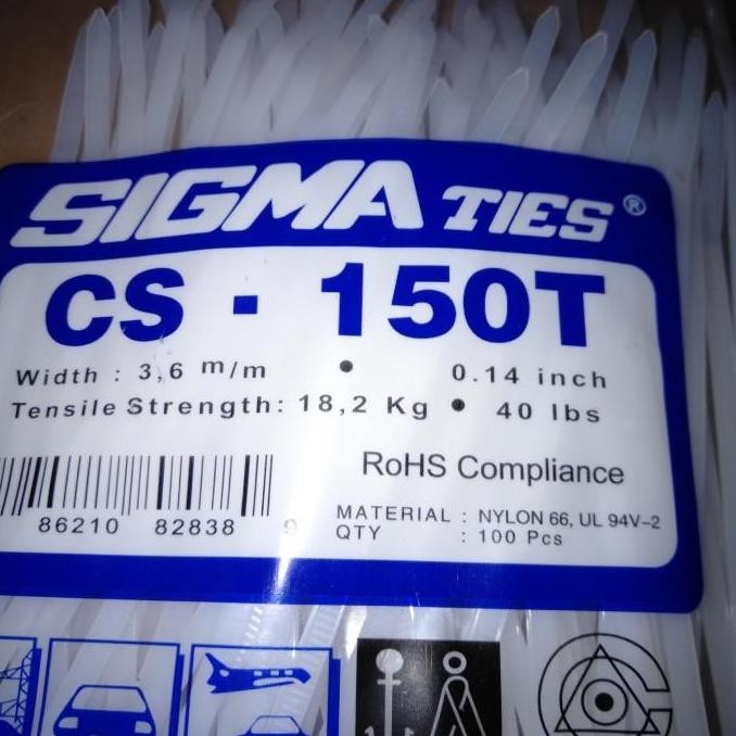 

Kabel Ties Sigma 15Cm Lebar 3,6Mm Co