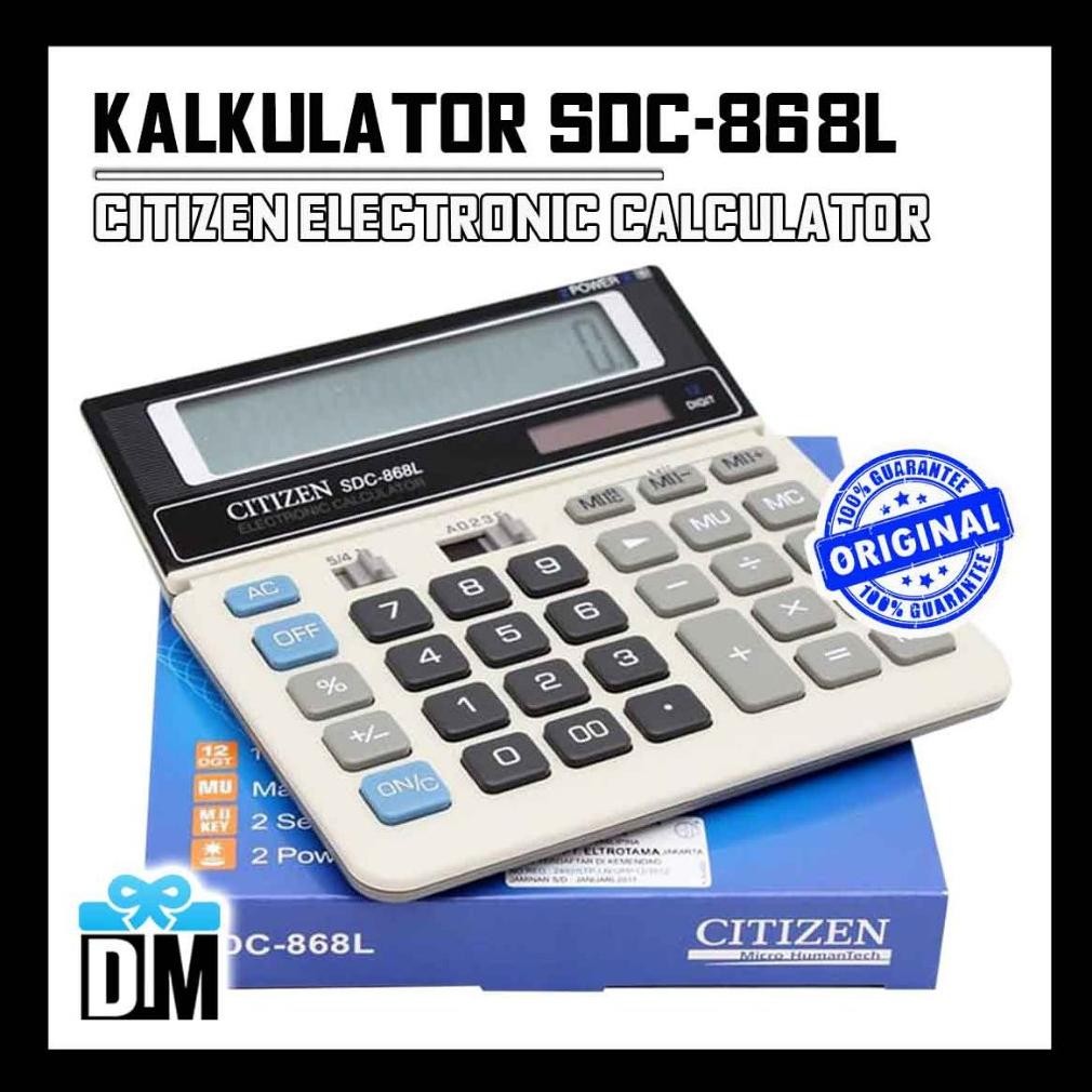 

Kalkulator Citizen Alat Hitung Kantoran Ukuran Sedang Calculator Calc Sempoa Elektronik SDC 868 L