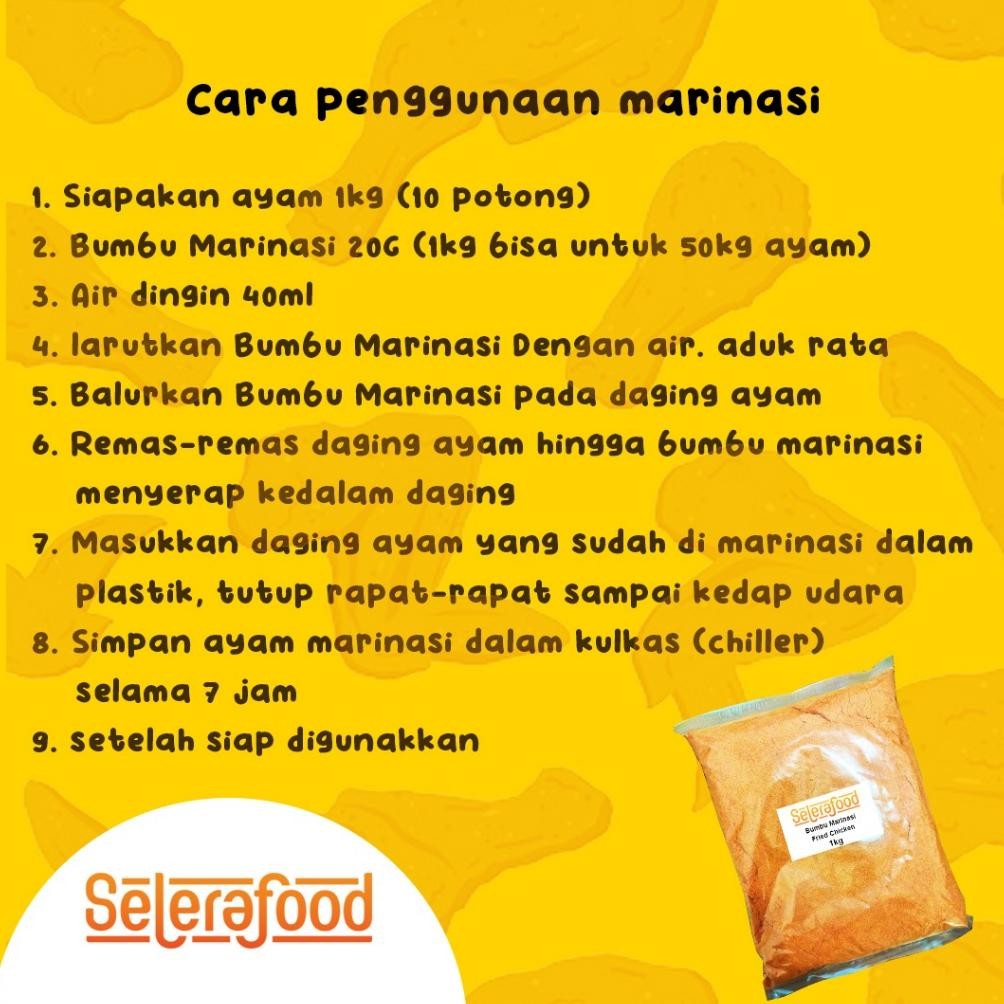 

Bumbu Marinasi Fried Chicken Premium 1Kg merk Selerafood