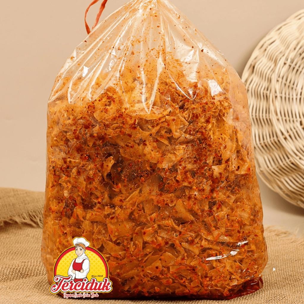 

TERCIDUK - KERIPIK SINGKONG KRIWIL BUMBU BASAH PEDAS DAUN JERUK KEMASAN 1KG