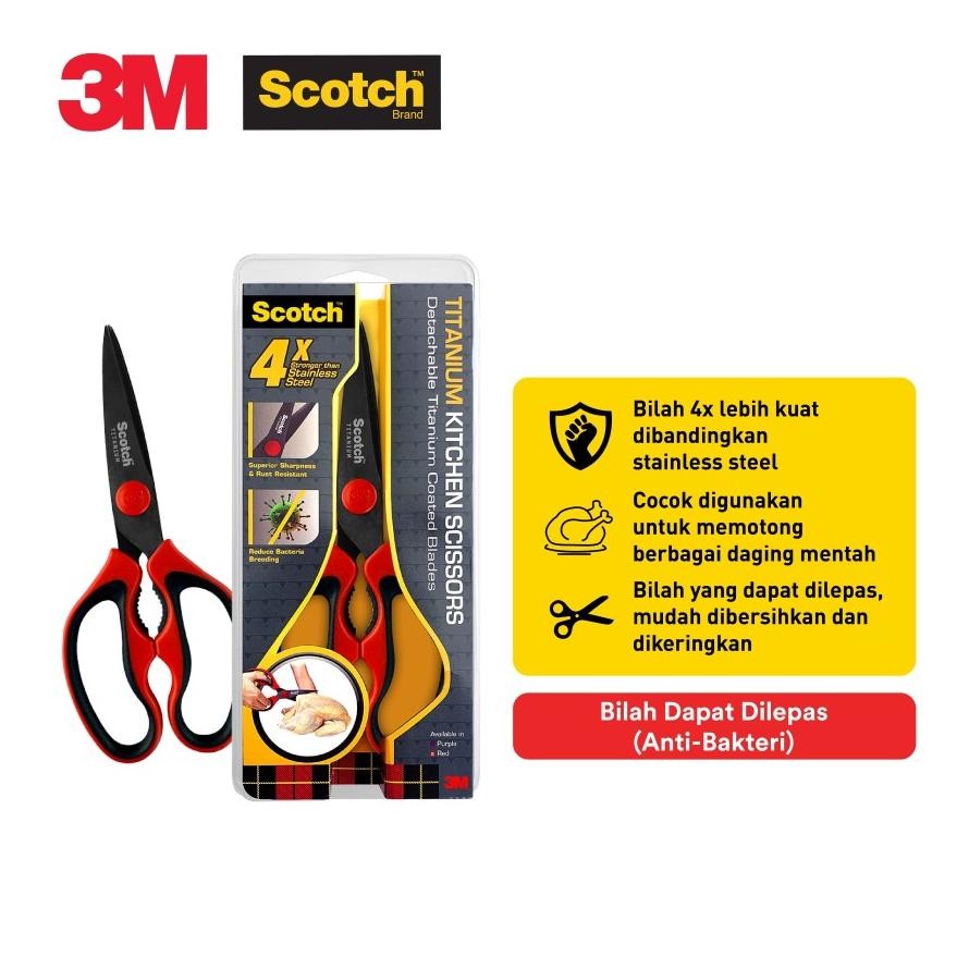 

Scotch 3M Gunting Dapur atau Gunting Makanan KS-DTR - Merah, 9 inch
