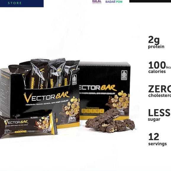 

Vectorlabs Vectorbar 1 Box 12 Sachet Sna Cemilan Cokelat Protein Bar