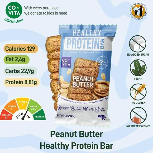 

Covita Healthy Protein Bar Peanut Butter Sna Nt Sehat
