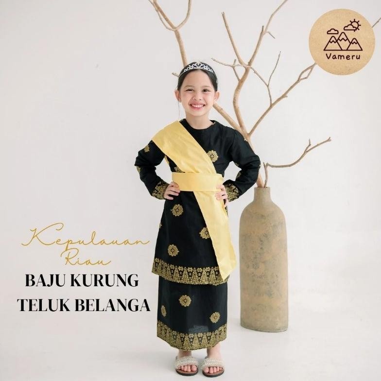 BAJU ADAT KEPULAUAN RIAU ANAK PEREMPUAN MELAYU LINGGA AST