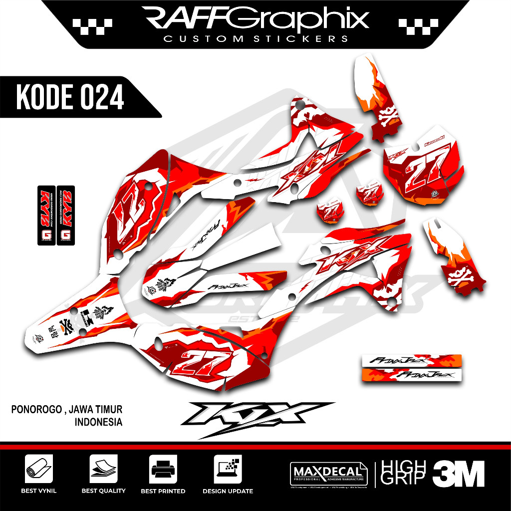 STICKER KLX GORDON 024- KLx gordon- decal KLx gordon terbaru- sticker KLx keren