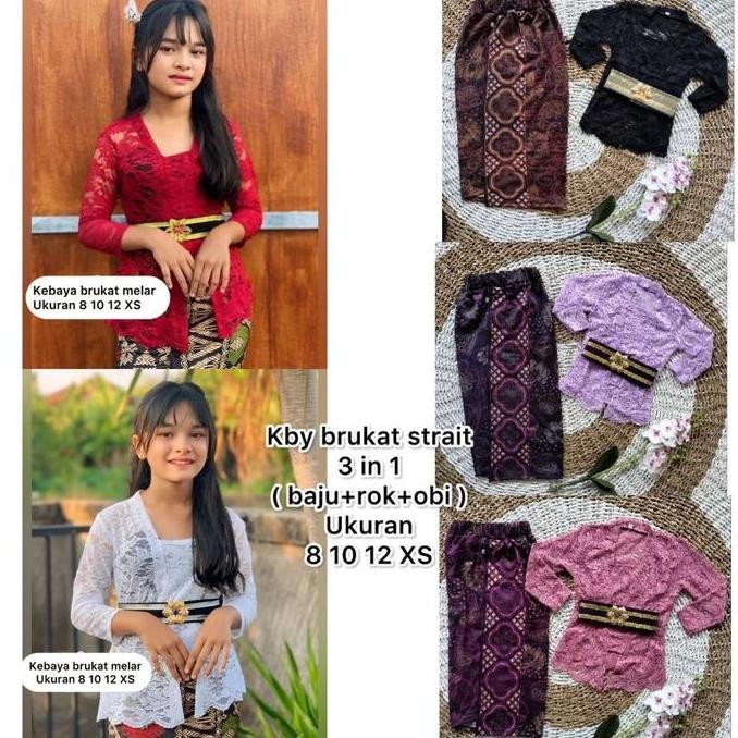 Kebaya Anak Perempuan Modern Set Kebaya Anak TK SD SMP Setelan Kebaya Kutubaru Anak Cewek Baju Kebay