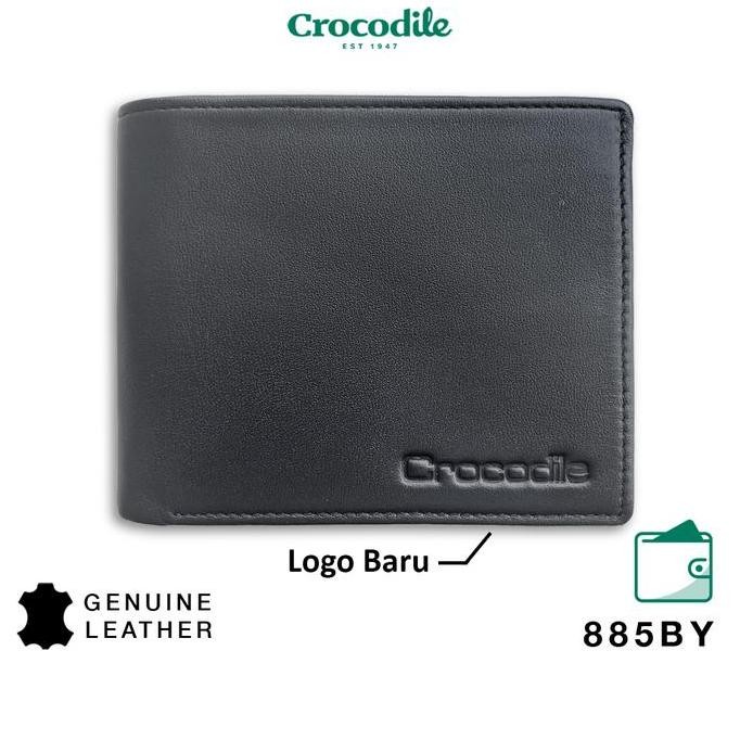 Promo Crocodile 885By Dompet Pria Men Wallet Leather Kulit Original - Hitam