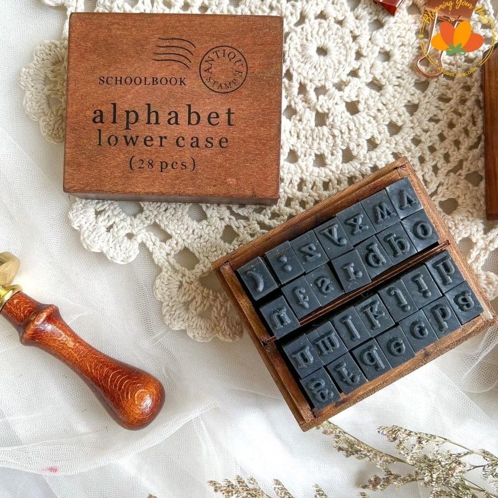 Bloomingyourdays Stempel huruf alfabet alphabet stamp set journal bujo DIY cetakan cap stationery st