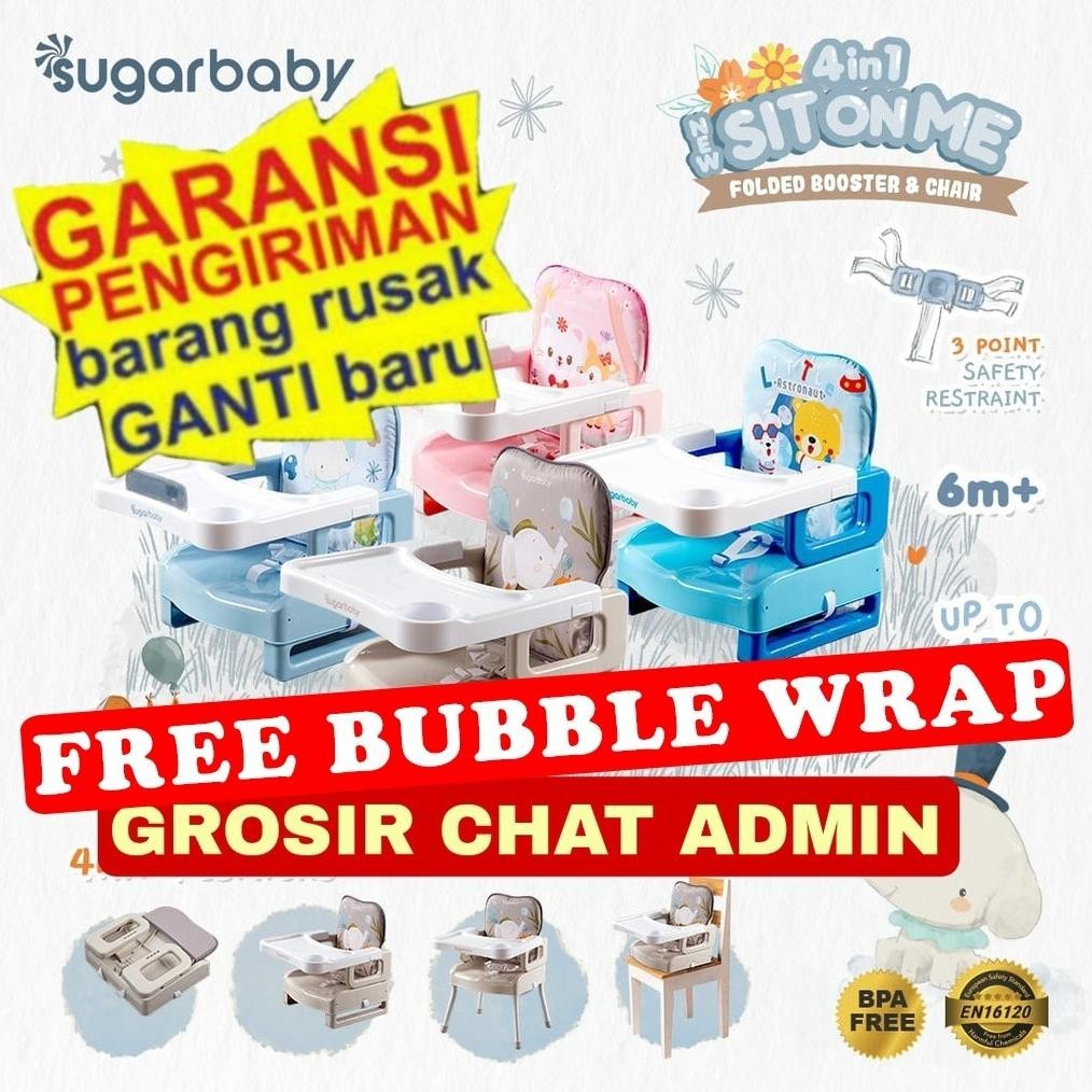 Sugarbaby 4in1 SitOnMe Folded Booster & Chair Sugar Baby Kursi Makan Bayi Meja Makan Bayi Chair Tabl