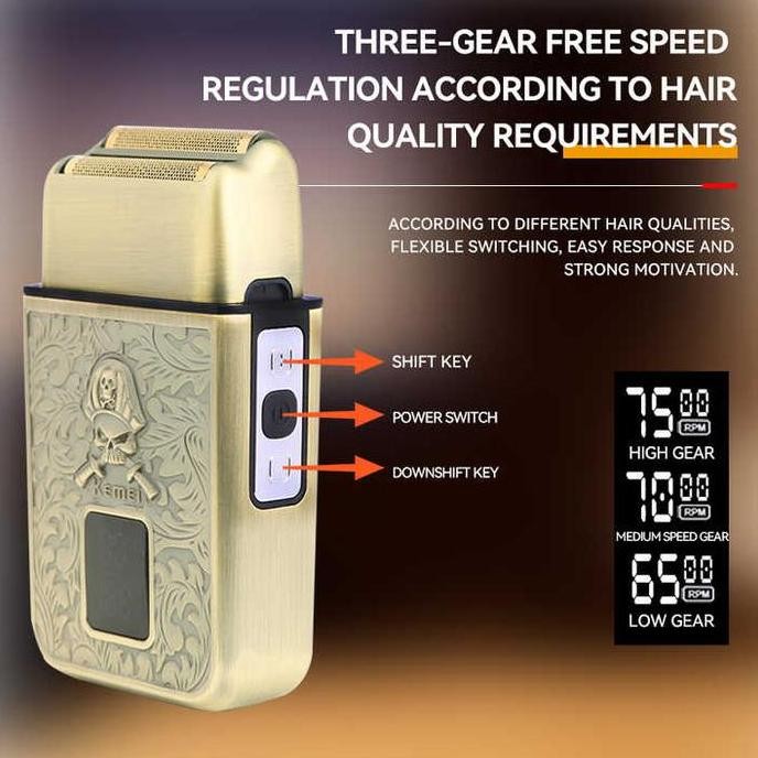 Kemei KM-T101 Mini Shaver 8500RPM 1200MAH Cukur Kumis Jenggot KMT101 T101 Elektrik Mesin Pria Pencuk