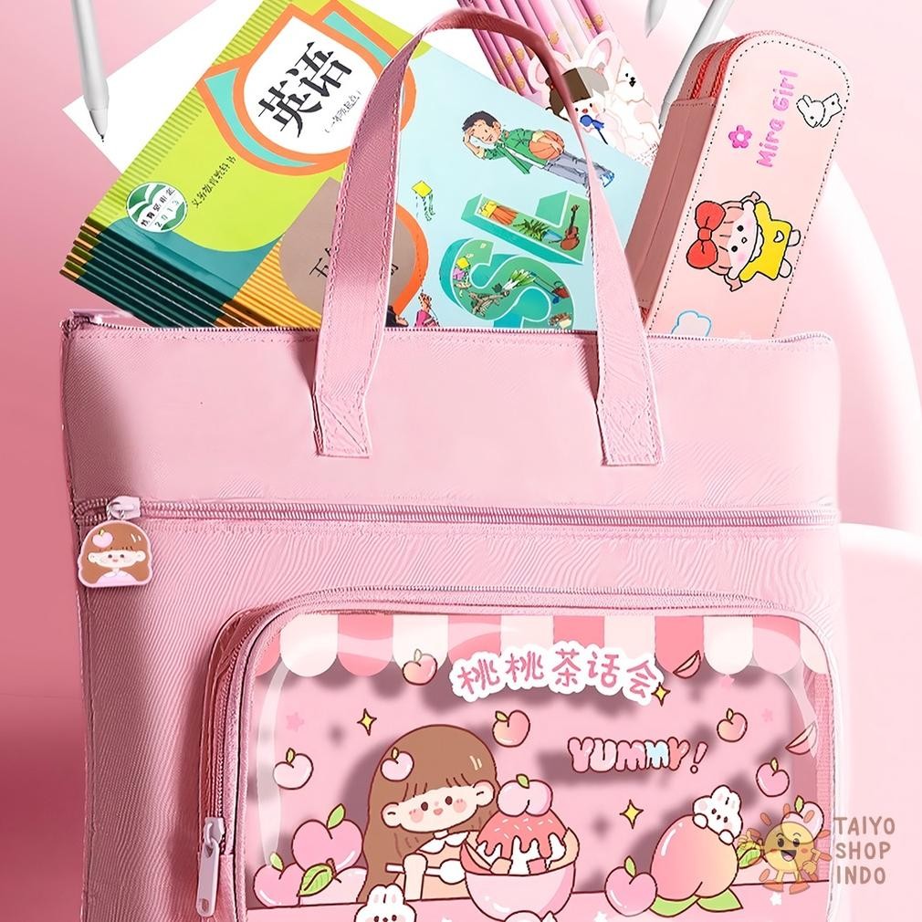 

TAIYO Tas Map Organiser Waterproof File Buku Berkas Les Kursus Sekolah Lucu Motif Kartun