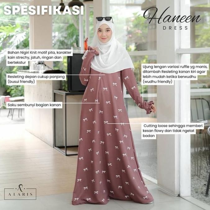 Sale Haneen Dress / Abaya Sporty / Gamis Kaos / Gamis Knit / Gamis Motif / Gamis Olahraga / Gamis Ab