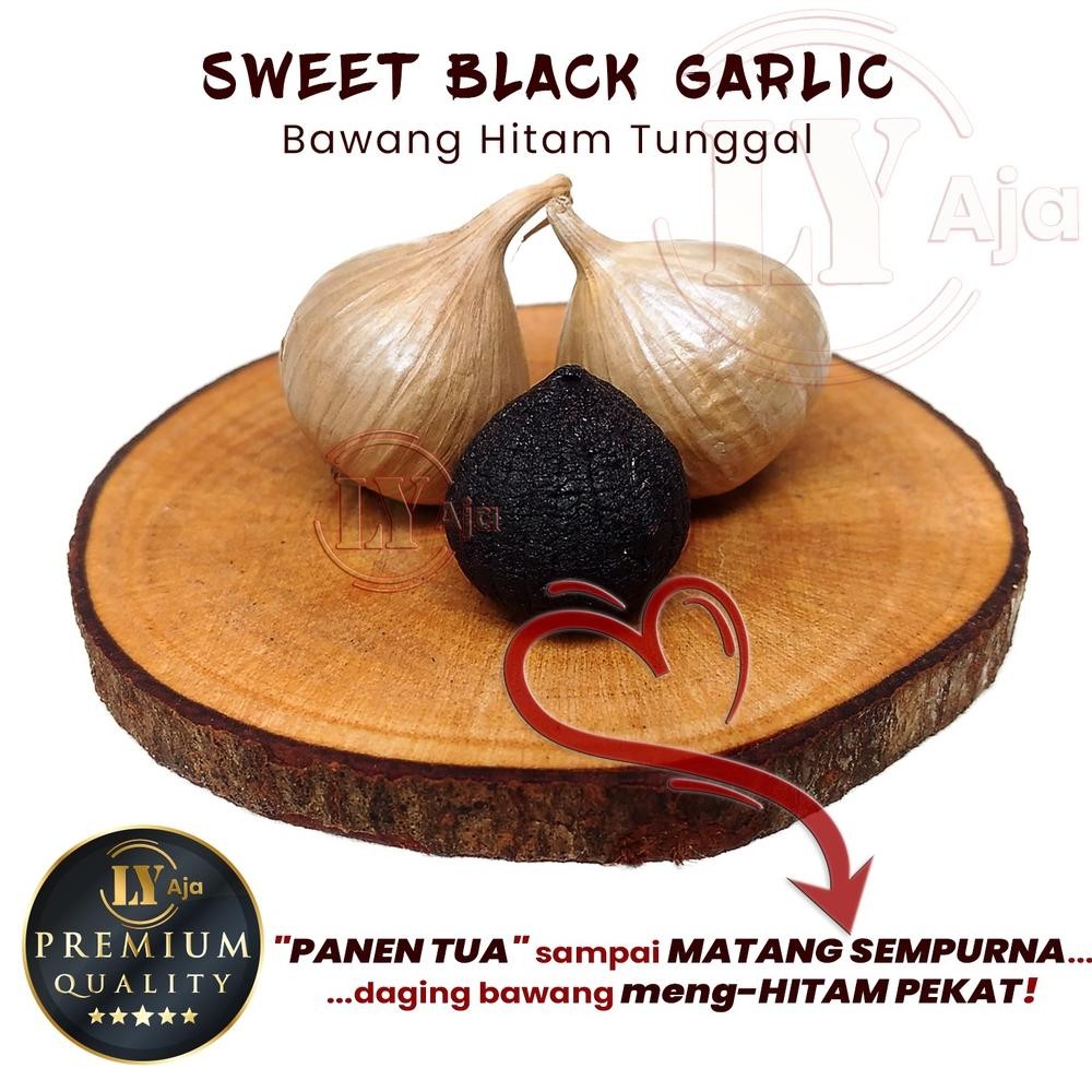 

SUPER JUMBO PREMIUM Bawang Hitam Tunggal Lanang 500 Gram LY Aja Sweet Black Garlic 500 Gr