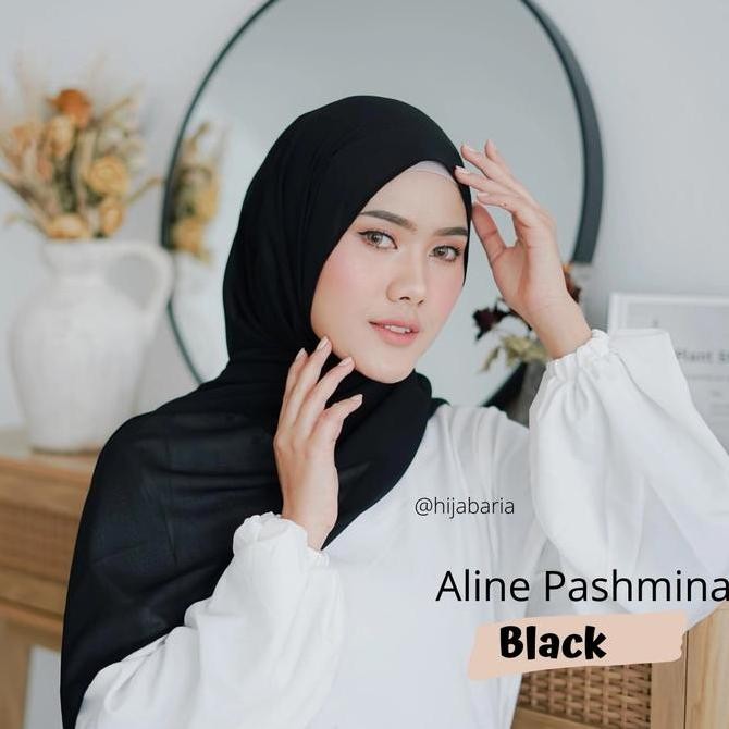 Sale Jilbab Pashmina Ceruty Babydoll - Black | Kerudung Pasmina Polos Hitam