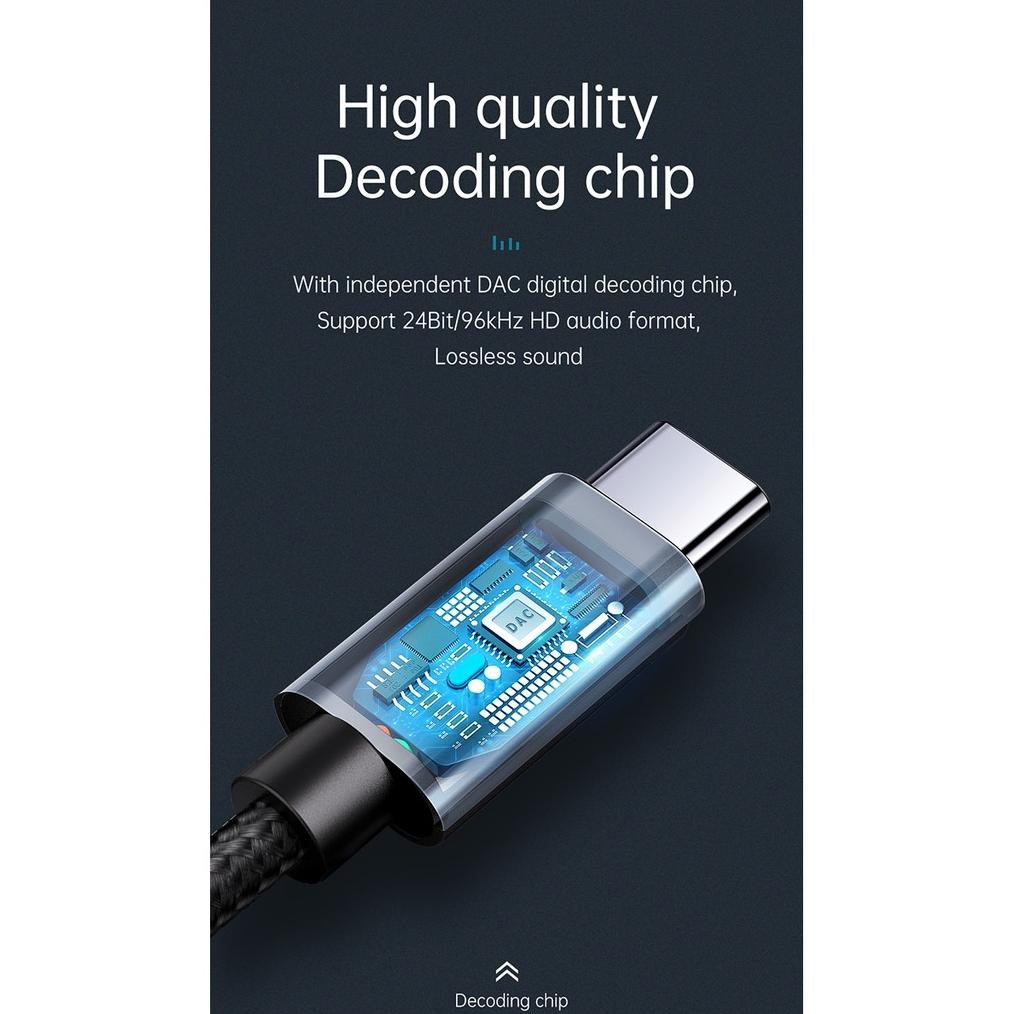 Mcdodo Converter Splitter USB Type C Ke Jack 3.5mm Untuk Mi Realme Charging Audio Call Open Mic