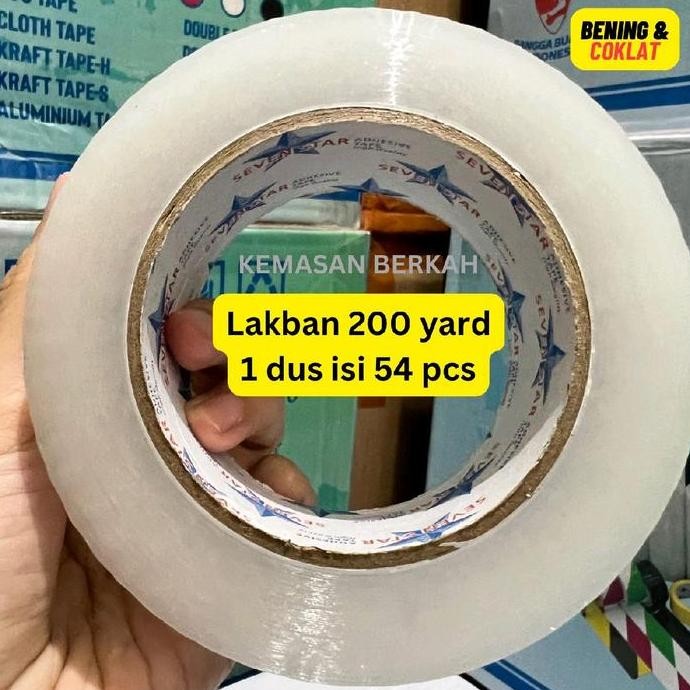

MURAH Lakban 200 yard 1 dus isi 54 roll Bening Coklat