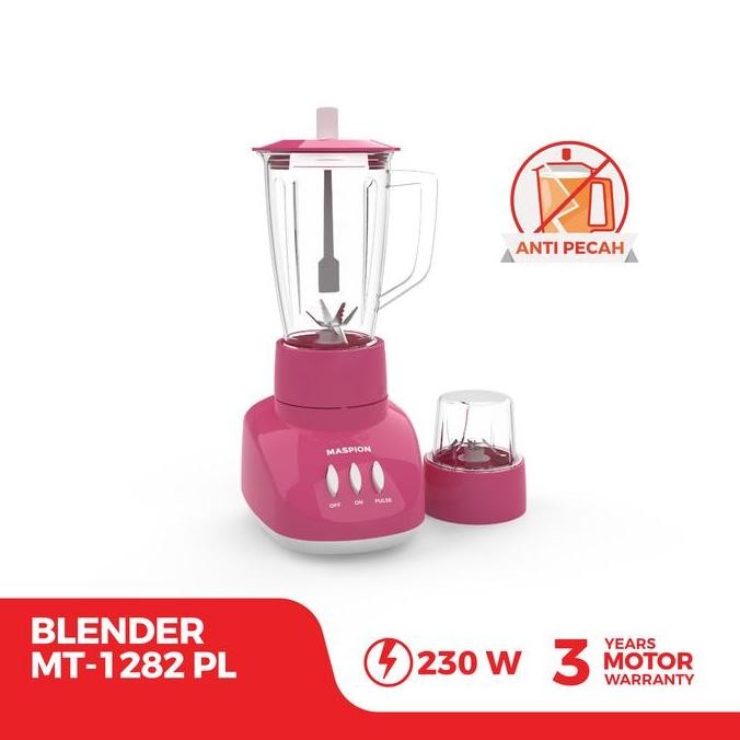 Tersedia Blender Plastik Maspion MT 1282PL Kapasitas 1 Liter 2 Fungsi