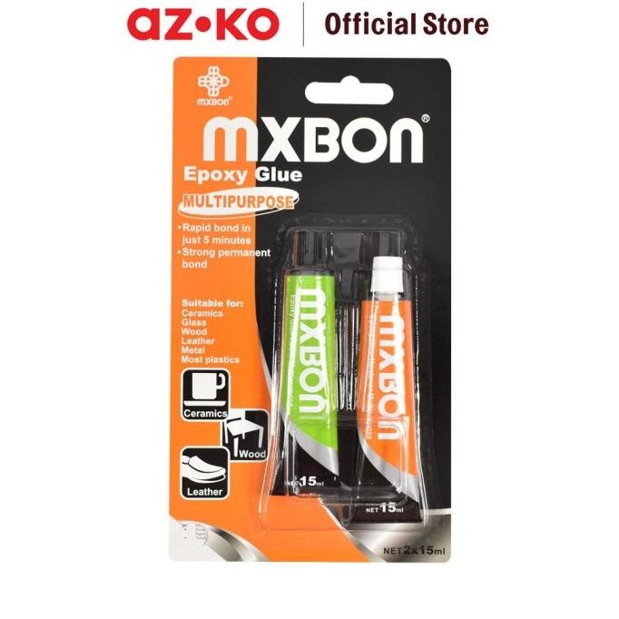 

HOT SALE AZKO Mxbon Set Lem Epoxy Serbaguna Rapid 15 Ml 2 Pcs