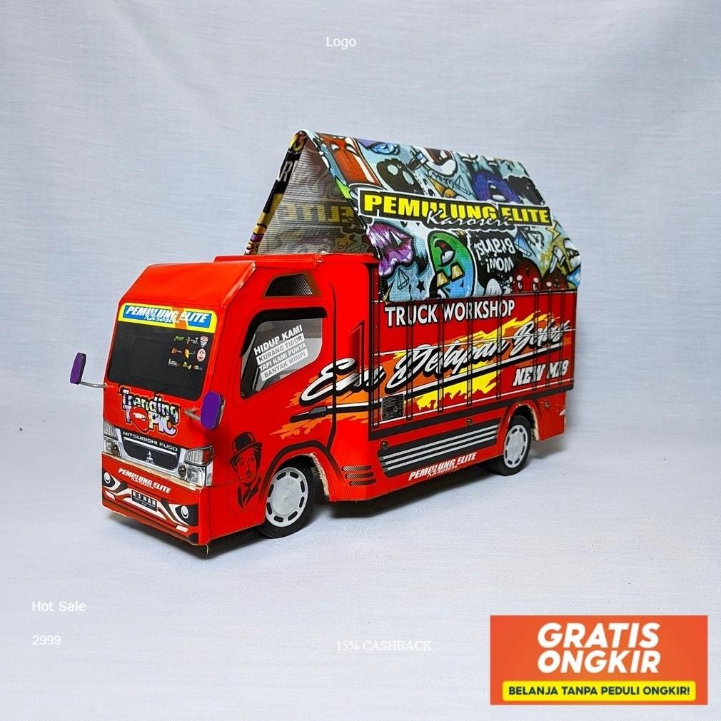 Miniatur Truk Oleng Trending Topic Full Lampu Dan Terpal Terbaru Trending