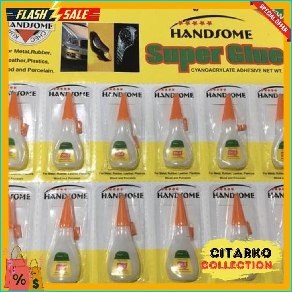 

12 Pcs - Lem Korea Renceng Botol Lem Setan Super Glue Original Handsome Bond 5Gr Terlengkap Dan Termurah