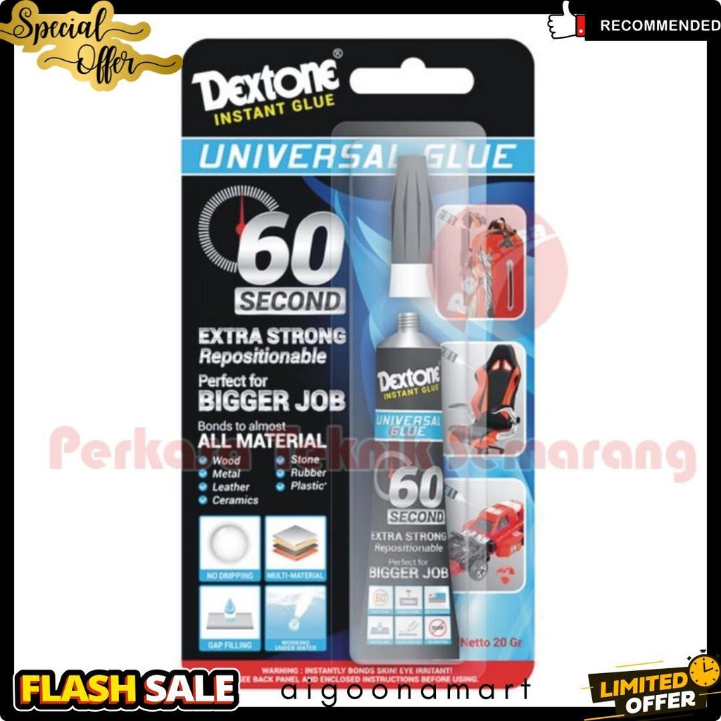 

Dextone Universal Glue Lem Gel Instant 60 Detik Super Strong 20 Gram Terlengkap Dan Termurah