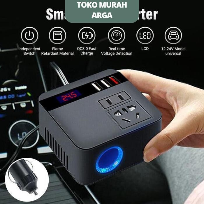 CAR POWER CHARGING USB 3 LISTRIK INVERTER 120W MOBIL  CAR POWER KONVERTER FAST CHARGING USB 3 LISTRI