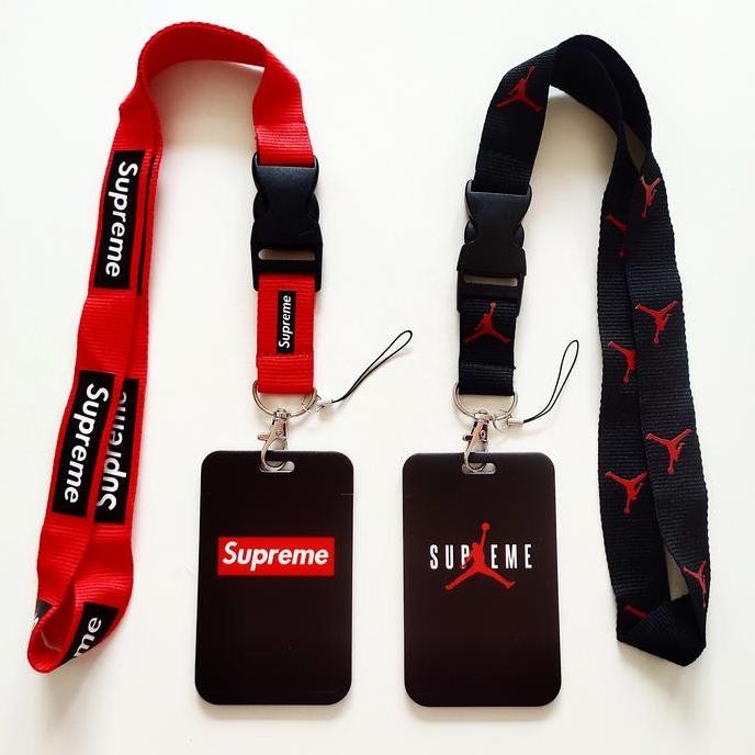 

READY ID Card Holder Name Tag Lanyard / Kalung Kartu Black Supreme NEW