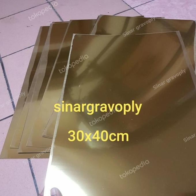 

READY gravoply gold teks hitam bahan gravir nametag dll30x40cm tebal 1.5ml t NEW