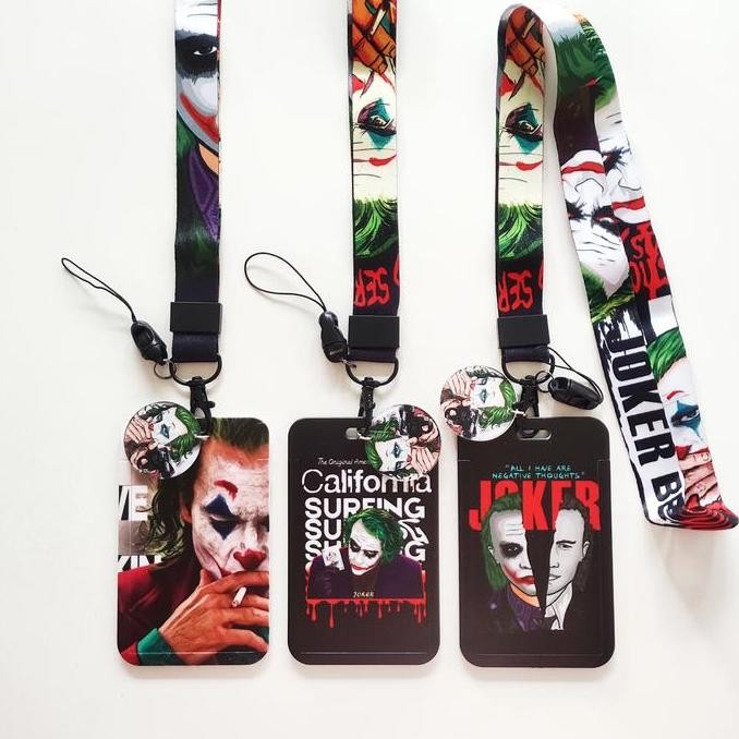 

READY ID Card Holder Name Tag Lanyard / Kalung Wadah Kartu DC Joker Villain NEW