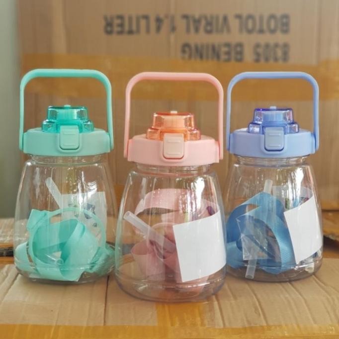 [Allthebest] Botol Minum 1.3 Liter Bening /Botol Gemoy Bening VIRAL FREE STICKER