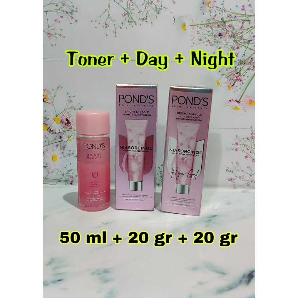 Ready Pilihan Paket Super Cantik Ponds Bright Beauty / Bright Miracle Day Oily Night Serum Toner Foa
