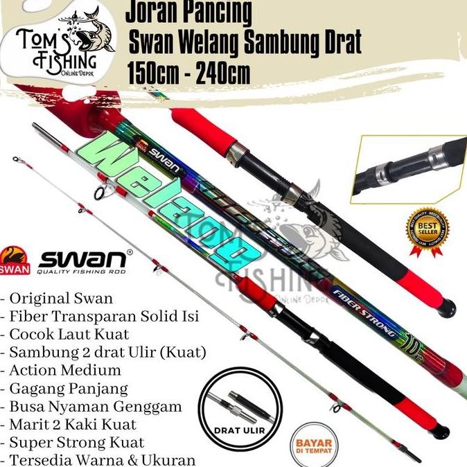 Tersedia Joran Pancing SWAN WELANG 150cm - 240cm Fiber Transparan Solid (Sambung drat) Laut Kuat - T