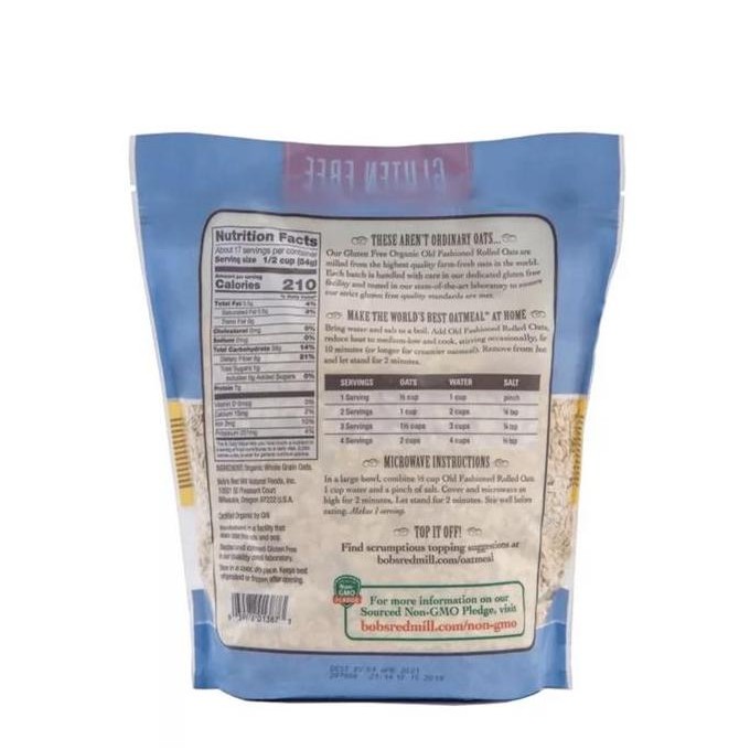 

Bob'S Red Mill Organic Gluten Free Old Fashioned Rolled Oat 907G Terbaru