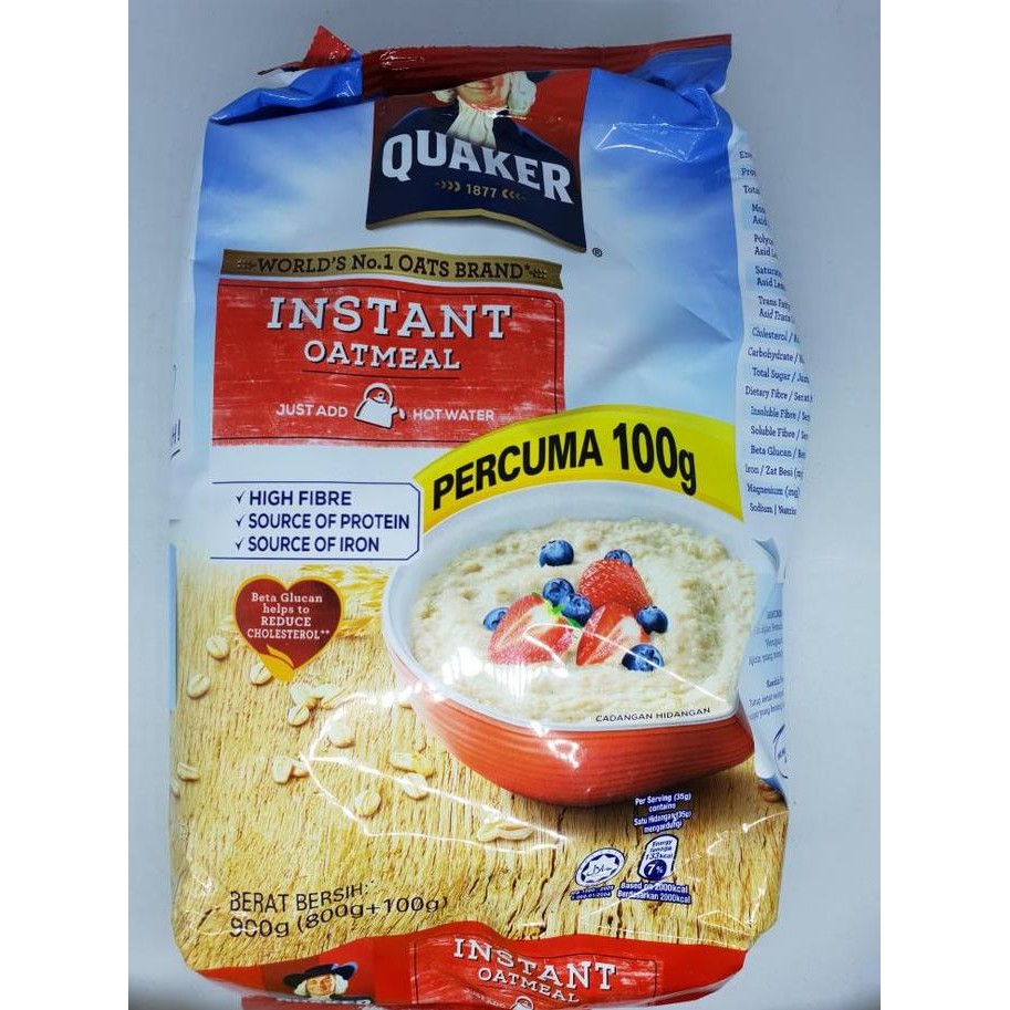

Quaker Malaysia Instant Oatmeal Sereal Oat Meal 800Gr High Fibre Terlaris