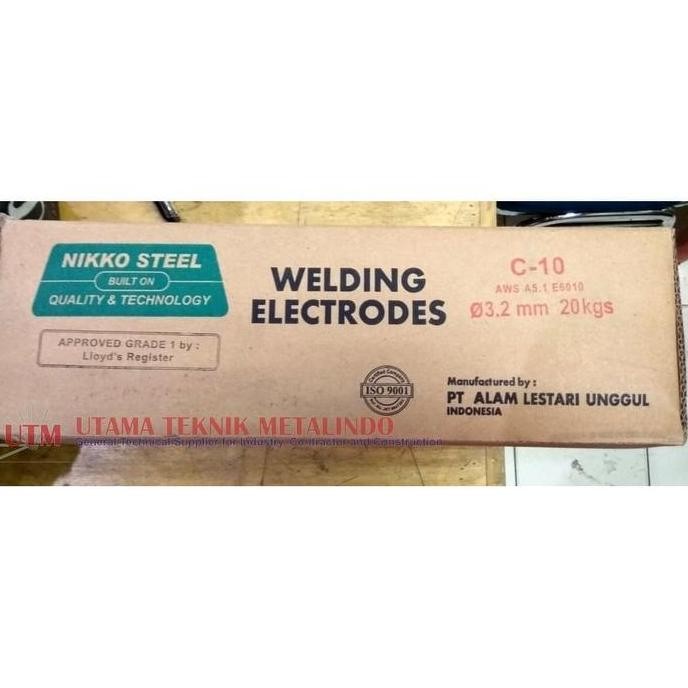 Kawat Las NIKKO STEEL C-10 DIameter 3,2mm - AWS E 6010