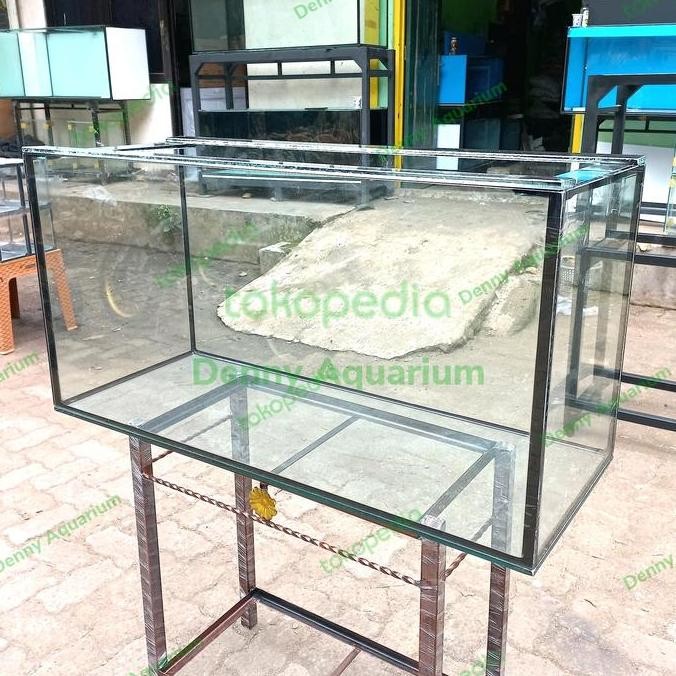 Aquarium Kaca Ukiran 100X40X50Cm 10Mm Full Lem Hitam