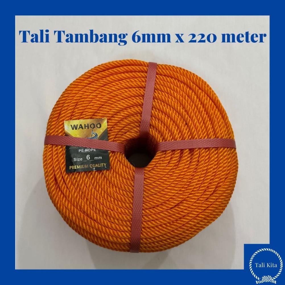 

TALI TAMBANG PLASTIK PE 6MM ROLL 4KG 220 METER TAMBANG PLASTIK SERBAGUNA TERMURAH