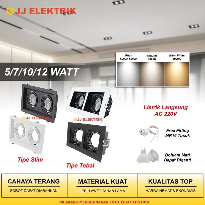 Tersedia Rumah Lampu Downlight Halogen Double Fitting MR16