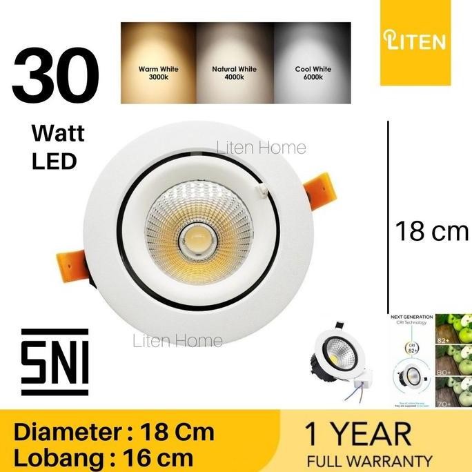 Tersedia LH262 Lampu Downlight LED / Spotlight COB 30w 30 watt Plafon Alumunium