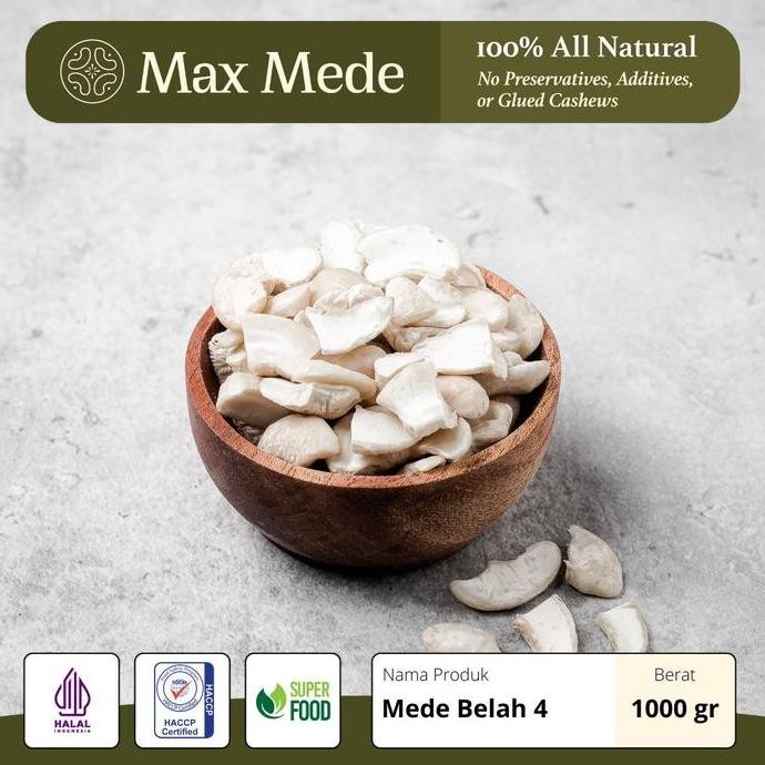 

Kacang Mente/Mete Belah Empat Fresh Belum Panggang Mentah Premium 1Kg