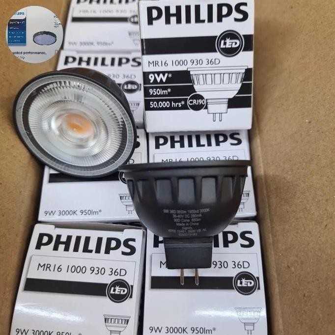 Tersedia lampu MR16 1000 930 36D 9W philip / lampu MR16 9w 36D 850lm 3000K / lampu MR16 9w 24D 750lm