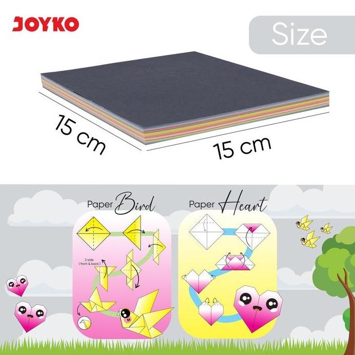

baru Joyko Origami Paper 40 Colours 15x15cm Kertas Lipat Joyko Sukung Seni Warna Warni 40 Warna OGP-304