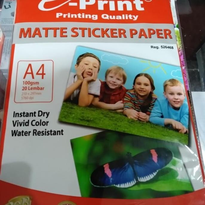 

baru Kertas matte stiker A4 100 gsm isi 20 lembar