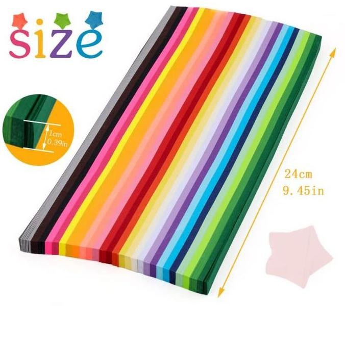 

baru Isi 540 Kertas Origami Bintang Warna Origami Star Paper Motif Bintang